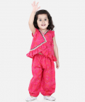 Cotton Top with Harem for Girls-Pink