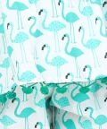 Kids Wear Flamingo Print Pure Cotton Top Harem Set- Green