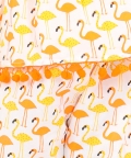 Kids Wear Flamingo Print Pure Cotton Top Harem Set- Orange