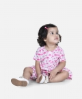 Infant Cotton Jhabla With Bloomer- White