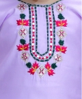 Front  Embroidered Kurti with Salwar and Dupatta- Lavender