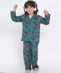 Berrytree Warm Night Suit Boys-Cars Green