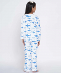 Berrytree Organic Cotton Night Suit Girls-Blue Sharks