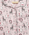 Organic Cotton Kids Night Suit Pink Zebra