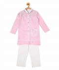 Bubble Pink Kurta Pyjama With Pee A Boo Bandi