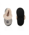 Boys Crown Slippers With Fur Trim