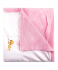 Baby Moo Animal Print Pink Double Sided Embroidered Blanket