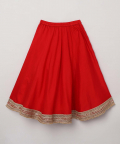 Chanderi Silk Blouse And Heavy Embellished Skirt With Contrast Dupatta