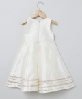 Pearl Hand Embroidery Raw Silk And Organza Dress With Jacket