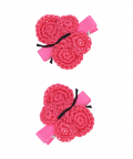 This And That By Vedika Handcrochet Circular Butterfly Alligator Clips-Dark Pink