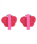 This And That By Vedika Handcrochet Circular Butterfly Alligator Clips-Dark Pink