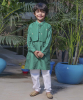 Kurta And Pant Set With Attached Jacket For Festivities