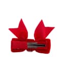 Small velvet bow with rhinestone on a clip