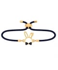 Cciki Silver Gold Plated Black Bow Tie Bunny Rakhi For Brothers