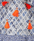 Folklore Girls Blue Crop Top With Dhoti Co-Ordinate Set