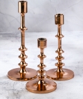 Rose Gold Radiance - Gift Set Of 3 Candle Stands