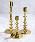 Gold Radiance Set Of 3 Candle Stands + Free Set Of 4 Candles