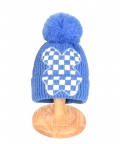 Checkered Winter Cap Beanie & Matching Neck Muffler 2Pcs Set