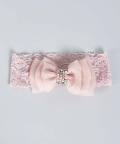 Lace Bow Hair Band with Pearls
