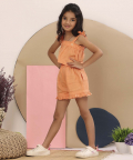Orange Linen Top And Shorts
