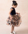 Knot Top With Jungle Print Ruffle Skirt