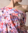 Abstract Print One Shoulder Cowl Tunic With Pants