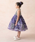 Frock With Abstract Shades Of Purple Silk Skirt 