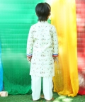 Colorful Embroidered Kurta Set For Boys With Shawl