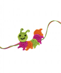 This And That By Vedika Hand Crocheted Cute Hungry Caterpillar Rakhi For Kids-Multi Colour