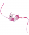 This And That By Vedika Hand Crocheted Cute Hungry Caterpillar Rakhi For Kids-Pink