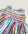 Colourful Stripes Backless Dress