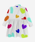 Candy Swirl Shirt Dress Multi-Colour Hearts