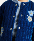 Fashionable Quilted Blue Jacket
