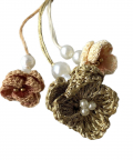 This And That By Vedika Hand Crocheted Cute Flower Rakhi Lumba For Girls-Beige