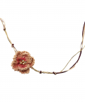 This And That By Vedika Hand Crocheted Cute Flower Rakhi For Kids And Adults-Beige