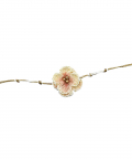 This And That By Vedika Hand Crocheted Cute Flower Rakhi For Kids And Adults-Cream