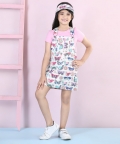 Butterfly Co-Ord Pinafore Aline Dress With T Shirt & Cap