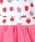 Strawberry Pinafore Co-Ord Net Dress With T Shirt & Cap