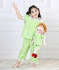 Green Check Matching Girl And Doll Sleepwear