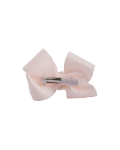 Double large bow clip with pearl and diamante button
