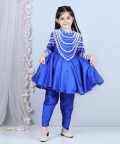 Peplum Silk Suit With Pearl Handwork And Pants 