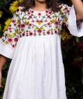 Multicolor Floral Vines Embroidery Dress