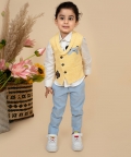 Embroidered Waistcoat Set With Shirt And Pants