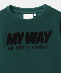 Emerald Green Embroidered Sweat T-Shirt
