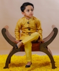 Yellow Handquilted Bandhgala