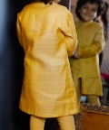 Yellow Silk Paisley Bandhgala