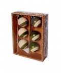 Handcrafted Wooden Christmas D�cor Baubles Set Of 6 - Green