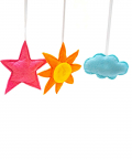 Stroller Pram Bassinet Crib Baby Gym Hanging Toys-Felt Star Sun And Cloud