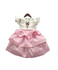 Doll Emblem Crop Top With Baby Pink Skirt 