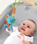 Smiley Elephant Blue Hanging Musical Toy